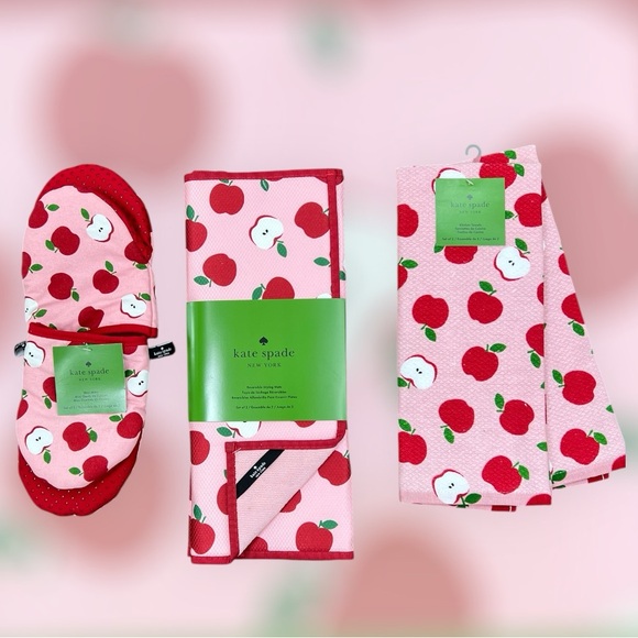 Kate Spade - ‘Apples 🍎 - bundle’ kitchen set. NWT. Firm! - Picture 1 of 7